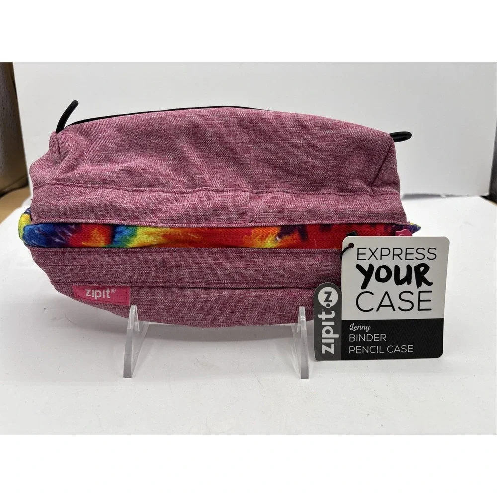 ZipIt Express Your Case Lenny Pencil Case Black Red Multicolor NEW